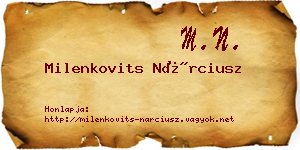 Milenkovits Nárciusz névjegykártya